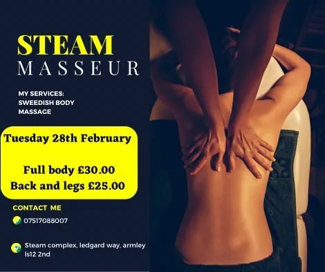 massage, steam complex sauna, gay sauna leeds