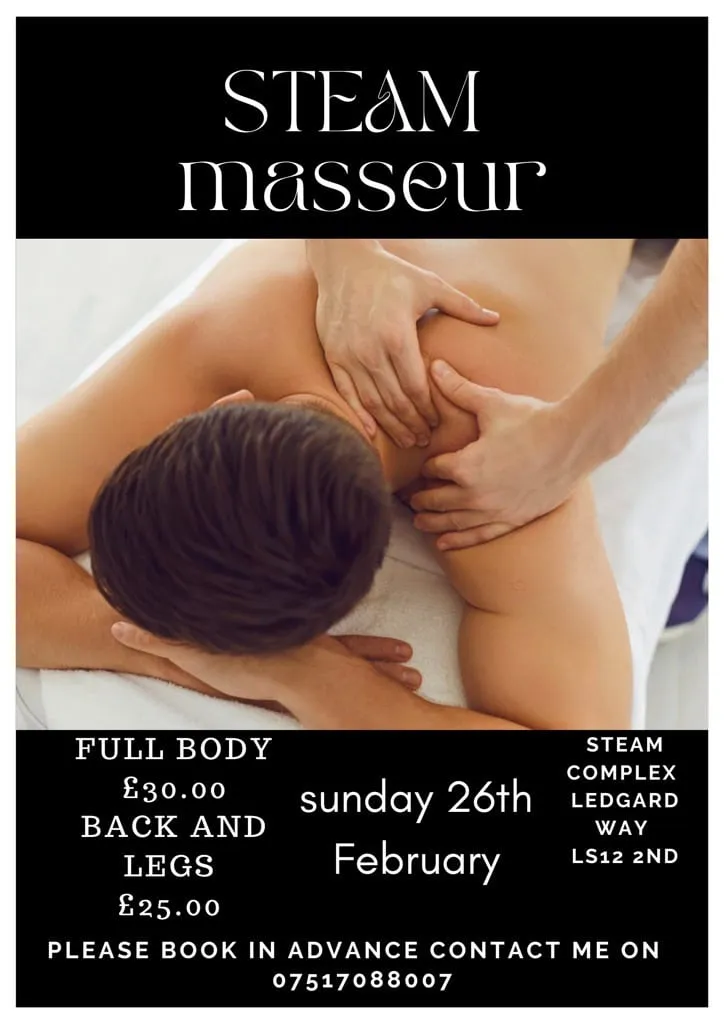 massage, male massage, steam complex
