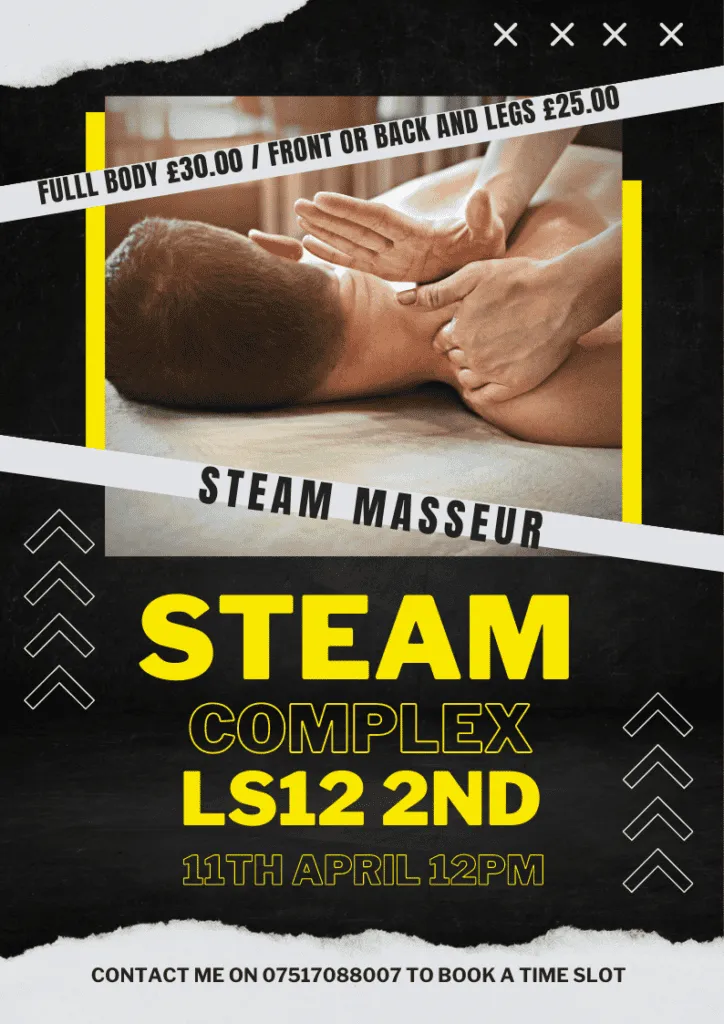 Swedish massage, steam masseur, Steam Complex Sauna, relaxation, wellbeing, self-care, appointment, Leeds, West Yorkshire