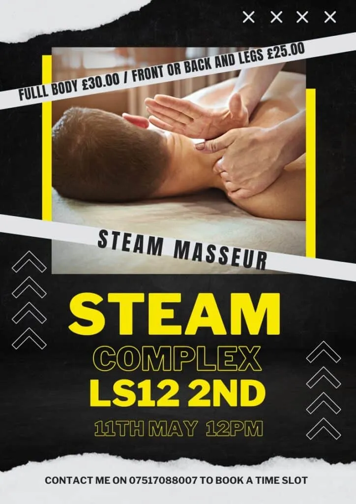 Swedish massage, steam masseur, Steam Complex Sauna, relaxation, wellbeing, self-care, appointment, Leeds, West Yorkshire - 1