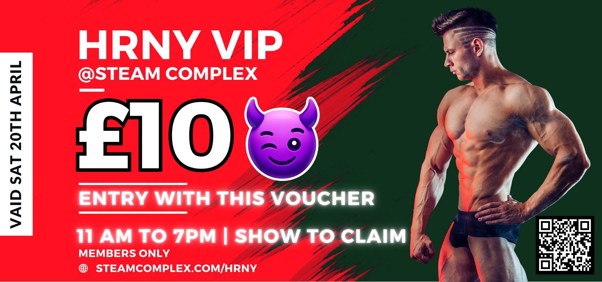 hrny event at steam complex vip entry voucher
