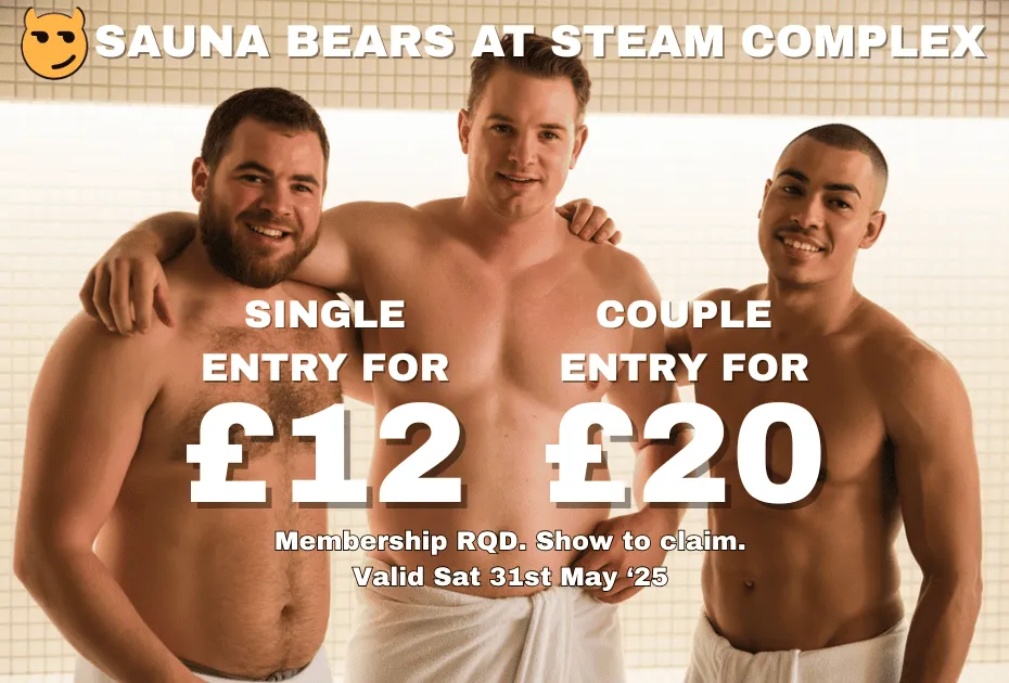 sauna bears at steram complex saturday 31st may